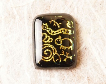 Dichroic Fused Glass Focal Cab Bead Pendant Necklace