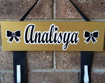 Custom Cheer Bow holder- choice of color and name