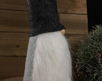 Christmas Gnomes, Charcoal Hat - Light blue/gray, Holiday Gnomes, Nordic Gnomes, Holiday Gnomes, Felt, Home Decoration