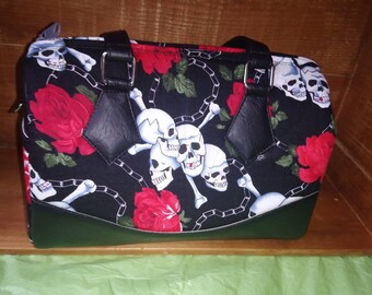 Skulls and roses handbag