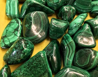 Malachite- Large tumbled stones- Extra Quality/ Wholesale Pricing