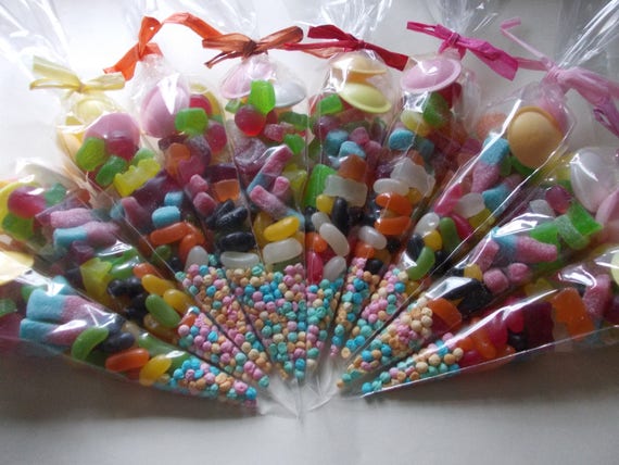 vegetarian sweet cones party bags favours suitable for