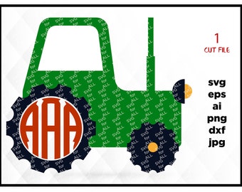 Tractor SVG, Tractor Monogram SVG, SVG Files, Cricut Cut Files, Silhouette Cut Files, farm life svg