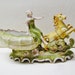 Vintage bisque figurine, woman with horse drawn seashell chariot, Art Nouveau style figural group made in the 1960's