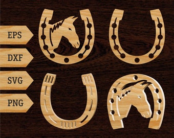 Horseshoe svg Horse svg Digital format DXF clipart Cut file Vector plan Printing design Laser cutting Farm svg Western dxf Amulet