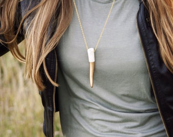 BEST SELLER••Gold Dipped Deer Antler Necklace