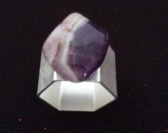 Purple Touquise on Brushed Metal sz 7 ring