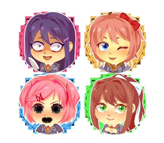 Doki Doki Literature Club button pins