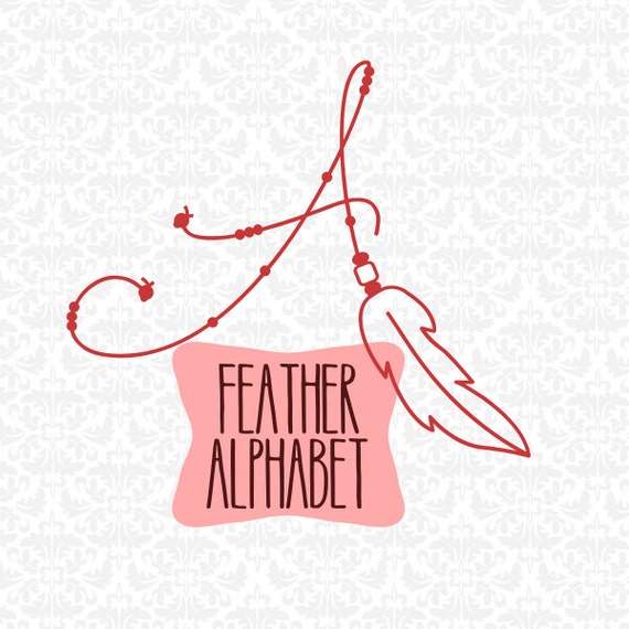 Download Feather Dreamcatcher Boho Inspired Alphabet SVG STUDIO Ai EPS