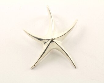 Vintage Starfish Pendant 925 Sterling Silver PD 2329