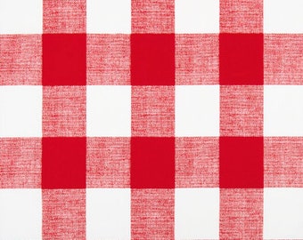 Laminated Cotton aka Oilcloth HEAVYWEIGHT splat mat red and white Buffalo Plaid, choose your size