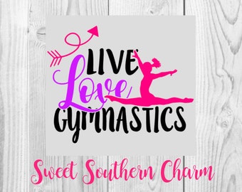 SVG File - svg files - Gymnastics svg - tumbling svg - girl svg - split svg - live love gymnastics svg - tumbline file - tumbling cut file
