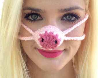 Pink Pig Nose Warmer, Gag Gift, Nose Cozy, Stocking Stuffer, Winter, Man, Woman, Teen, Outdoor Nose Cover, Sleeping with Warm Nose