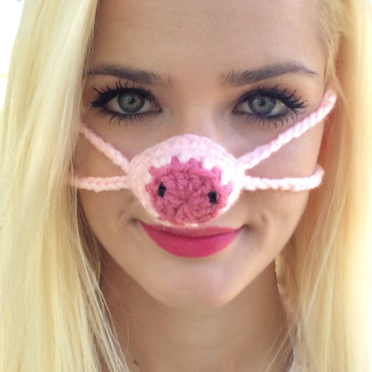 Pink Pig Nose Warmer Gag Gift Nose Cozy Stocking Stuffer