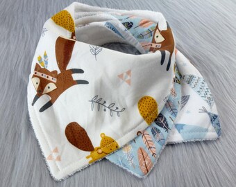 Baby Bandana Bibs Set of 3, Bandana Bib Boy, Dribble Bib, Baby Bib, Baby Boy, Baby Shower Gift, Woodland Creatures Bandana Bib
