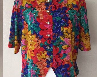 Vintage Late 70's/80's Floral Blouse