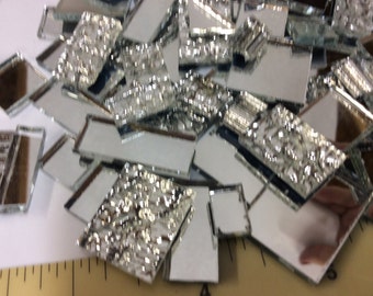 150 MIRROR MIX ODD Size - Stained Glass Mosaic Tile Supply M4