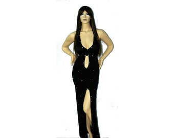 Exotic Dancewear floor length rhinestone dress and Matching Thong