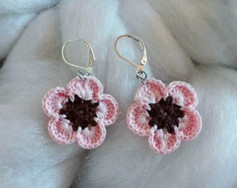 light cotton of Sakura flower earring