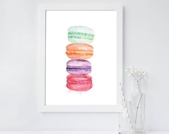 French Macarons // Hand Painted // Watercolor // Digital Print // Instant Download