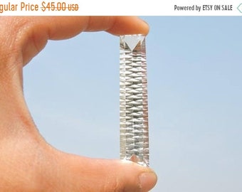 Mothers Day Sale 1 Pc Natural Rock Crystal Quartz Faceted Concave Cut Baguette Loose Gemstone/ Natural Crystal Baguette Gemstone Size 61X12
