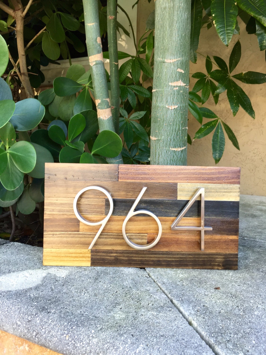 Hand made reclaimed wood home address plaques