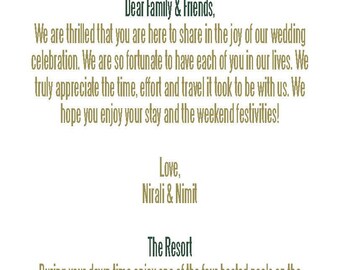 Modern Indian Wedding Itinerary