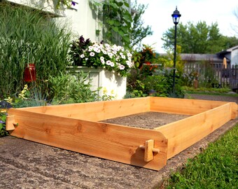 garden raised box bed herb 3x6 outdoor planters cedar vegetable flower sandbox beds planter etsy