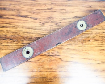 Vintage Wooden Level, Antique Primitive Stanley Carpenters 26.5" Level Tool Brass & Wood USA Made, Nautical Home Decor, Cool Mancave Ideas