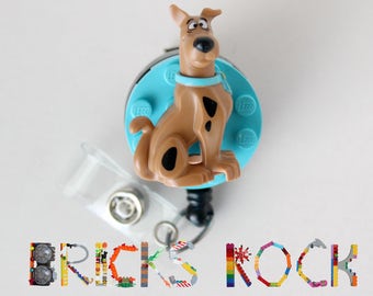Scooby Doo™ - Badge Reel made with LEGO® Minifigure™- ID Badge Holder - Retractable Badge Reel - Belt Clip - Lanyard - Spring Swivel Clip