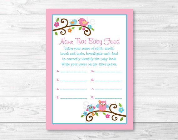 Bird \u0026 Owl Name That Baby Food Game \/ Owl Baby Shower \/ Bird Bird \u0026 Owl Name That Baby Food Game \/ Owl Baby Shower \/ Bird