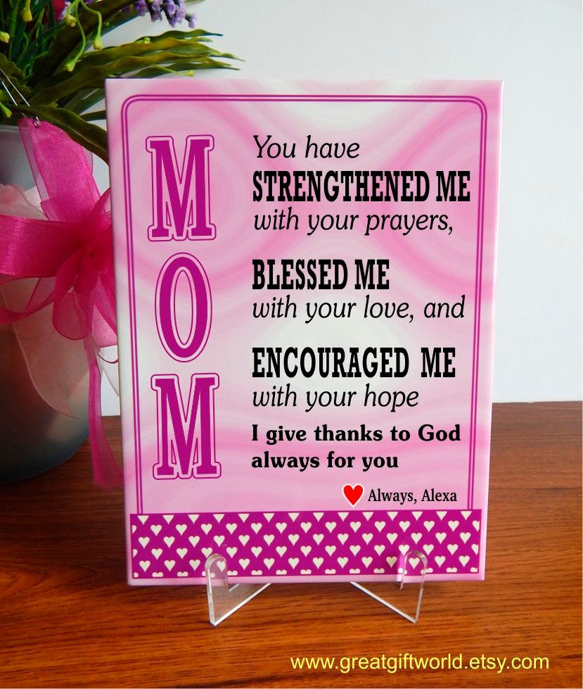 Christian Mom Keepsake Plaque Gift Religious Mother Thank you
