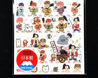 Japanese Stickers - Momotaro the Peach Boy - Traditional Japanese Stickers - Washi Paper Stickers S164