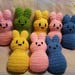 Easter bunny peeps, crochet peeps, bunny, easter toy, easter basket, peeps, spring, childrens easter basket, baby easter, bunny peep