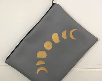 PU leather Moon Phase Clutch Bag