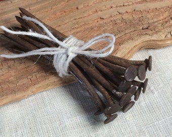 Old rusty nails 4.5 inch rustic nails lot of 15 made in USSR