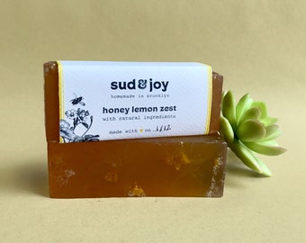 honey lemon zest soap / homemade soap / natural soap / bar soap / body soap / hand soap / valentines day / bath soap