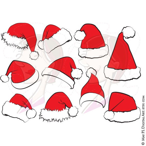 Download Items similar to Santa Hat SVG Clipart Christmas Santa ...
