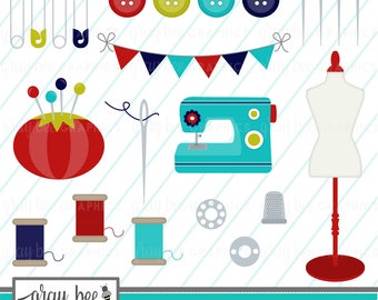 Crafty Sewing Cute Digital Clipart for Commercial and Personal