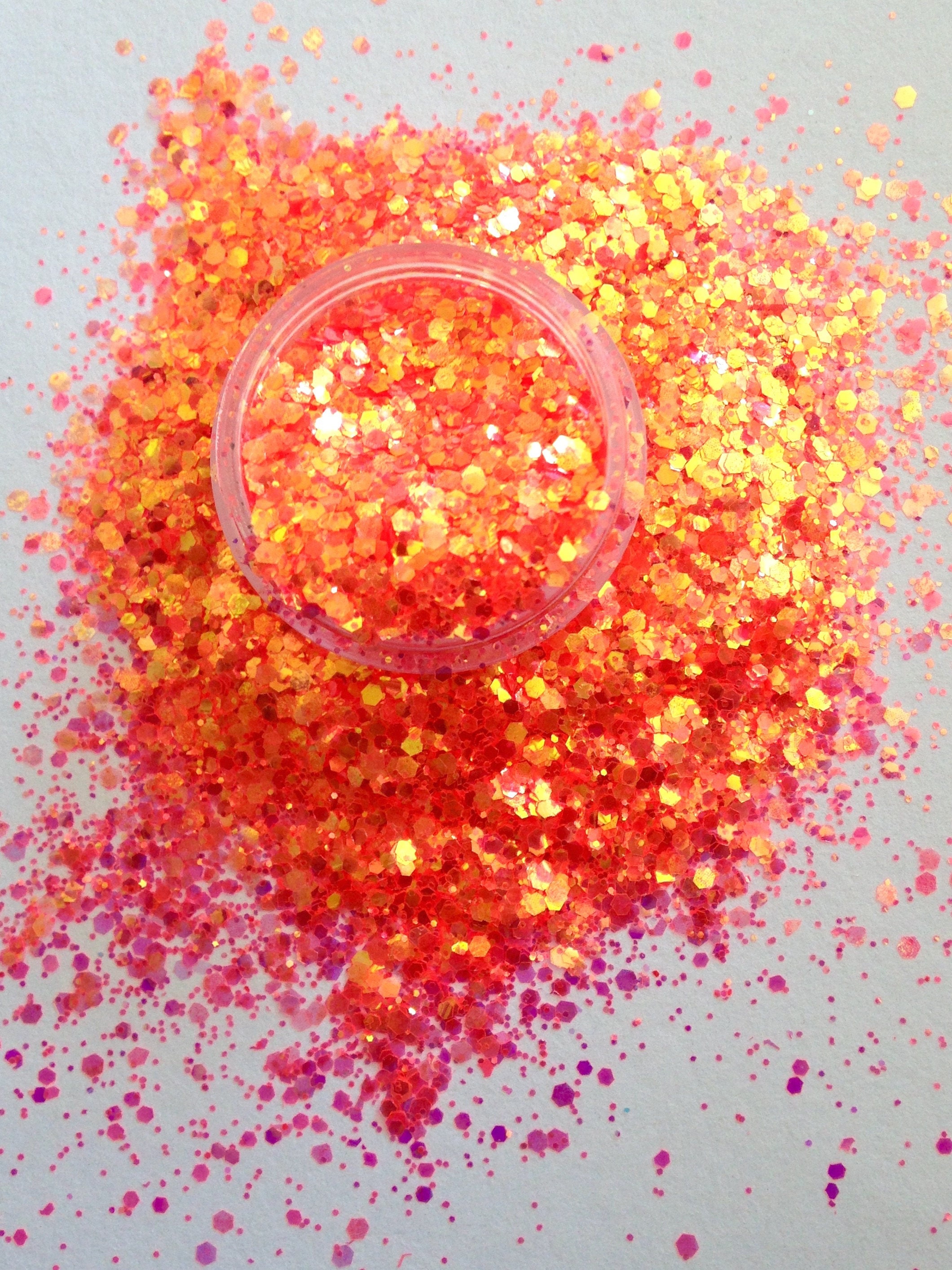 neon mix chunky glitterbright orange glitter party favour