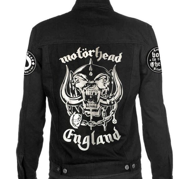 Motörhead War Pig England Black Denim Battle Jacket Ace Of