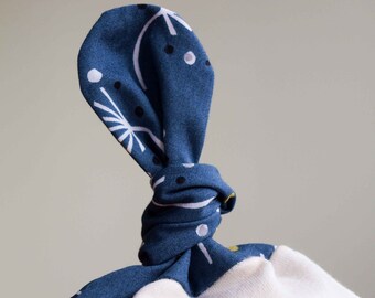 Modern Navy Baby Hat; Newborn Baby Cap; Organic Cotton Beanie for Baby Girl; Simple Baby Hat; Organic Baby Layette; New Baby Gift; Dandelion