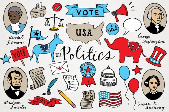 Political Clipart Voting clip art republican democrat