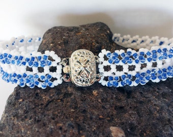 Cobalt Blue and White Bracelet