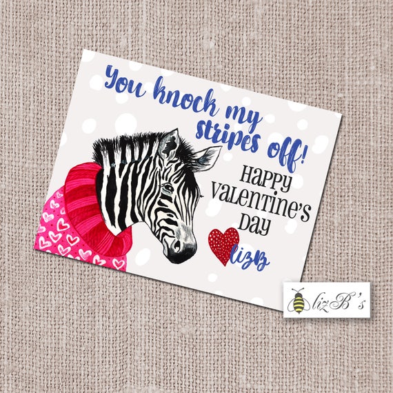 Printable Zebra Valentine @michellepaigeblogs.com