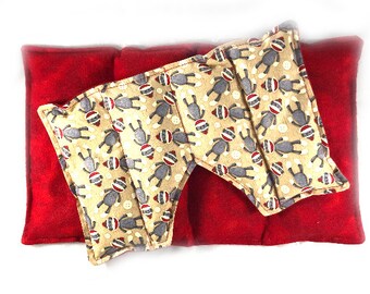 Sock Monkey Rice Heating Pad Set Sinus Eye Mask Back Spine Flax seed Stress Relief Hot Cold Therapy Heat Pack Relax Gift Ready to ship
