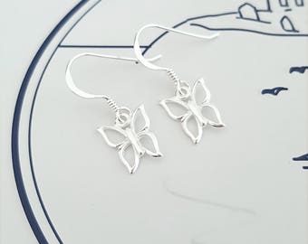 Butterfly Earrings, Sterling Silver Butterfly Earrings, Butterfly Jewelry, Butterfly Jewellery, Dainty Butterfly Earrings, Gift For Her