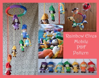 Rainbow Elves Mobile Amigurumi Pattern