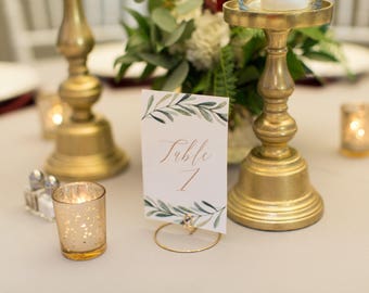 20 Wedding round shaped table number holders- Your choice of color (silver, gold, black)