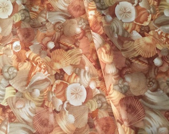 Shell Fabric Beach Ocean Beautiful and Warm Designer Cotton by Moda Fabric-100% High Quality Cotton By the HALF Yard-Yardage also available